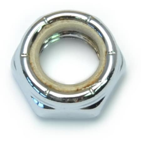 Midwest Fastener Lock Nut, 7/16"-14, Steel, Chrome Plated, 10 PK 30146